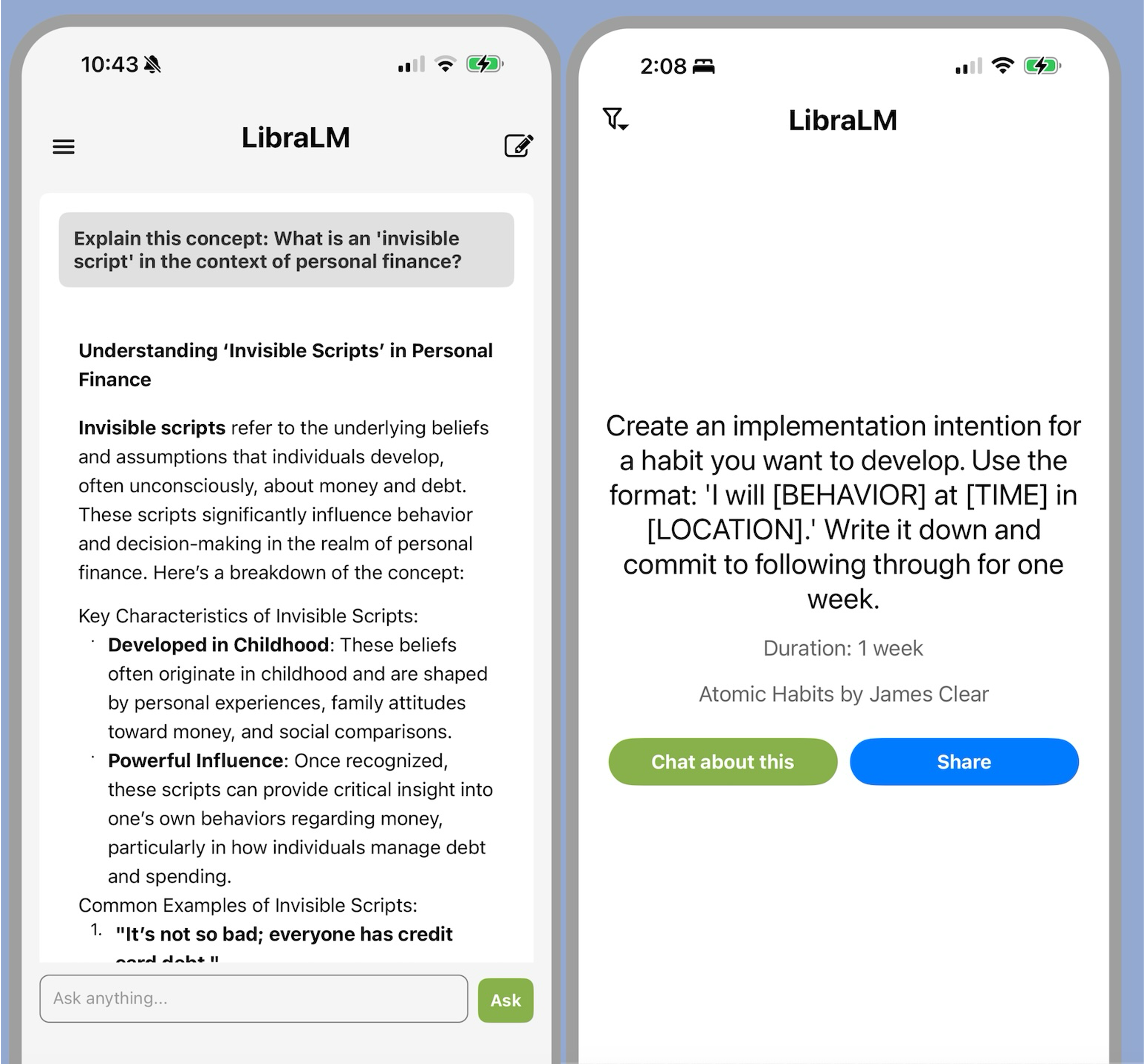 LibraLM Chat Interface