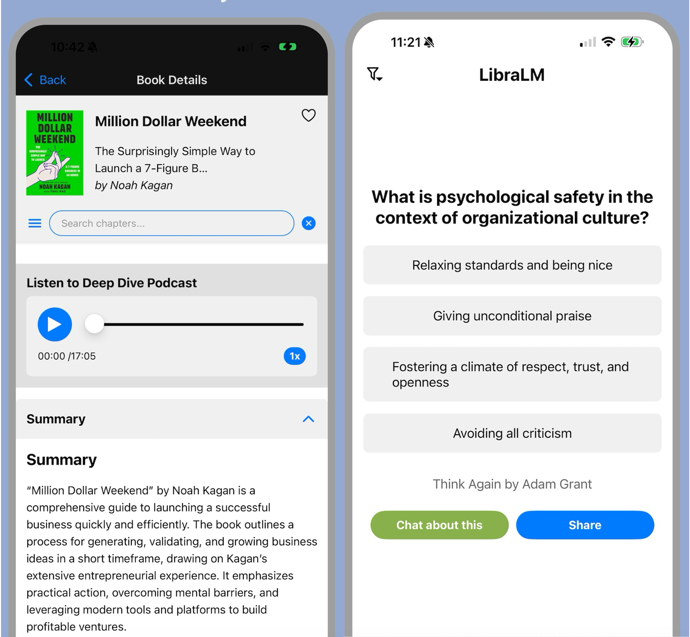 LibraLM Summary View