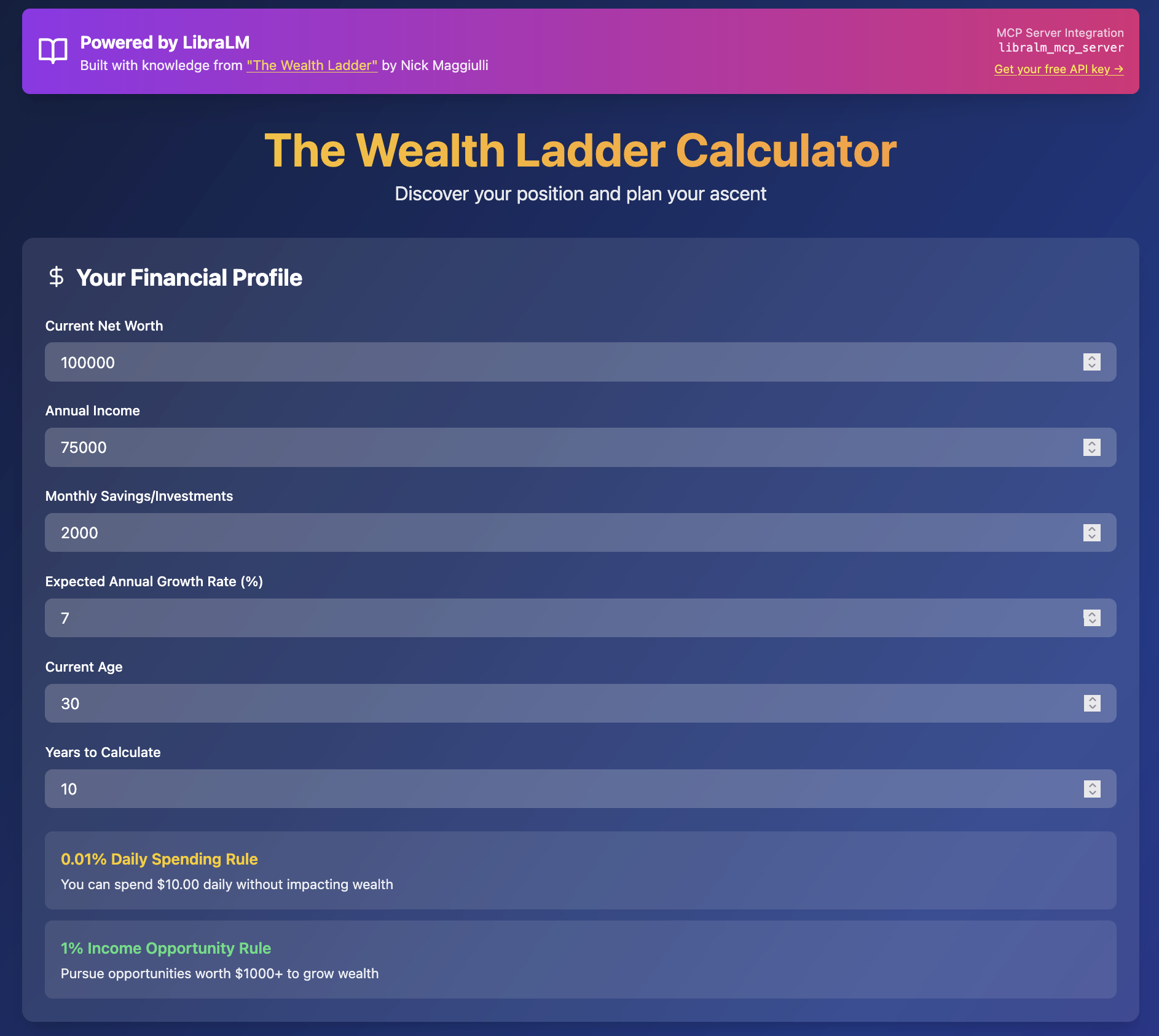Wealth Calculator App